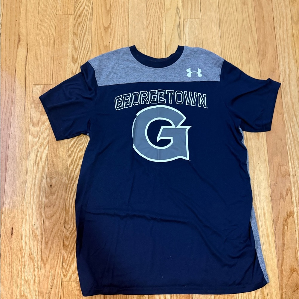 Vintage Under Armour Navy and Gray Georgetown Tee
